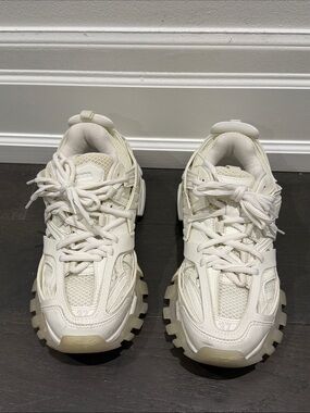 Balenciaga Cream White Track-style Chunky Sneakers